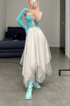 Marc Le Bihan 2590 Collection of Triple Tulle Silk Skirts Handmade in France MLB-2590-BAI White